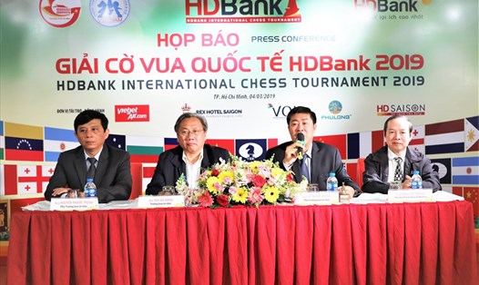 Ban tổ chức công bố các thông tin về giải đấu cờ vua quốc tế HDBank lần 9. Ảnh: Trường Sơn