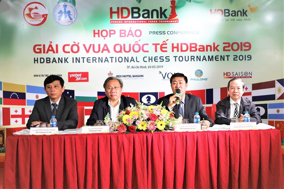 Ban tổ chức công bố các thông tin về giải đấu cờ vua quốc tế HDBank lần 9. Ảnh: Trường Sơn Ban tổ chức công bố các thông tin về giải đấu cờ vua quốc tế HDBank lần 9. Ảnh: Trường Sơn