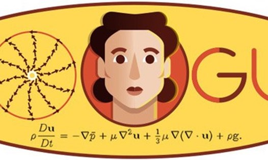 Hình ảnh nữ nhà Toán học Olga Ladyzhenskaya trên trang chủ Google hôm nay 7.3. Ảnh: Google Doodle