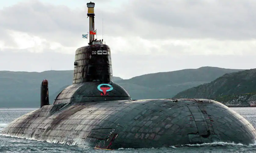 Tàu ngầm tấn công chạy bằng năng lượng hạt nhân Chakra 2 Ấn Độ thuê của Nga. Ảnh: AP
