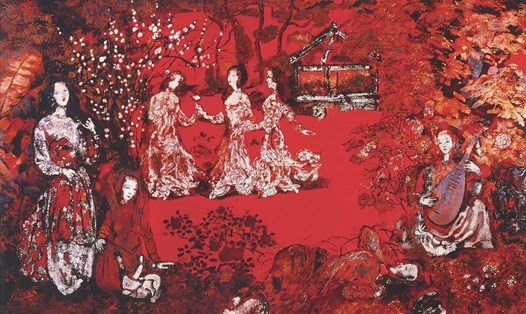 "Vườn Xuân" - kiệt tác của  Nguyễn Gia Trí trong bộ sưu tập Trần Hậu Tuấn.