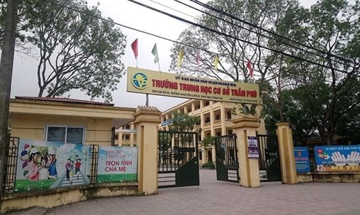 Trường THCS Trần Phú - nơi xảy ra sự việc thầy giáo vị tố dâm ô học sinh nam. 