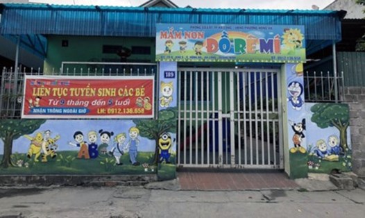 Cơ sở mầm non Đồ Rê Mí bị UBND phường Hồng Hà ra quyết định tạm đóng cửa vào ngày 12.4, sau khi phát hiện sai phạm bạo hành các cháu. Ảnh: T.N.D