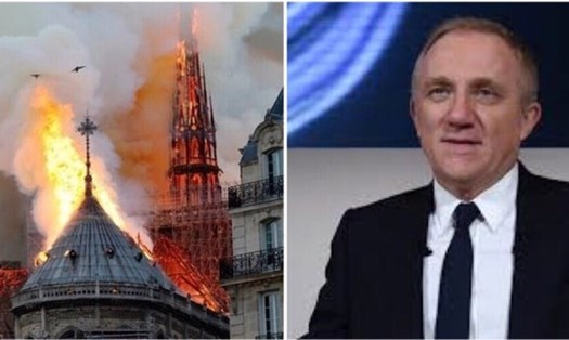 Vụ hỏa hoạn lớn xảy ra trong lúc Nhà thờ Đức Bà Paris đang được cải tạo. Toàn cảnh vụ cháy Nhà thờ Đức Bà Paris. Ảnh: RT.
