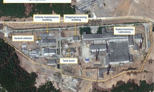 Hình ảnh vệ tinh tại bãi thử Yongbyon. Ảnh: Reuters. 