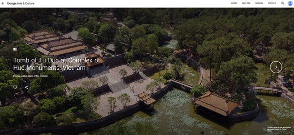 Hình ảnh Lăng Tự Đức trong bản số hóa 3D của Google Arts & Culture