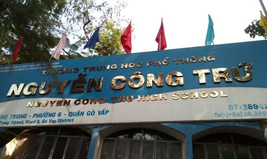 Trường THPT Nguyễn Công Trứ, nơi xảy ra vụ tố cáo nâng điểm cho học sinh. Ảnh: Nguyễn Dũng 