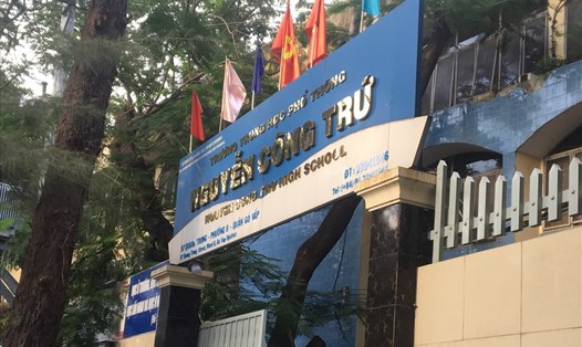 Trường THPT Nguyễn Công Trứ, nơi xảy ra vụ tố cáo nâng điểm cho học sinh.Ảnh: Anh Nhàn 