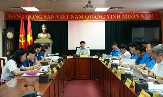 Quang cảnh Hội nghị Đoàn Chủ tịch Tổng LĐLĐVN lần thứ 4. Ảnh: Hải Nguyễn