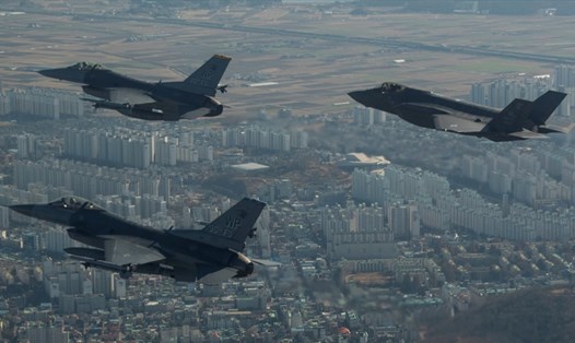 Các tiêm kích F-35 của Mỹ tại Hàn Quốc. Ảnh: Reuters. 