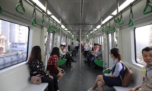 Tàu điện tuyến Cát Linh - Hà Đông chạy thử liên động ngày 20.9.2018. Ảnh: Khánh Hoà. 