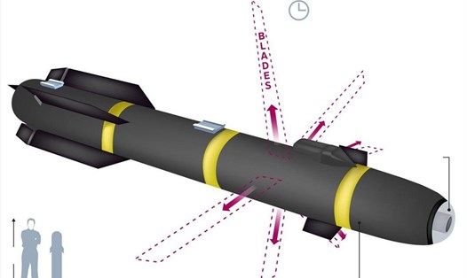 Mô hình tên lửa với những lưỡi dao mà Mỹ sử dụng ở Syria. Ảnh: The Drive