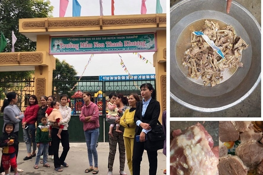 Phụ huynh  bức xúc cho rằng con mình ăn phải thịt lợn bẩn, gà nát tại trường, ảnh: LĐO (ảnh minh họa)
