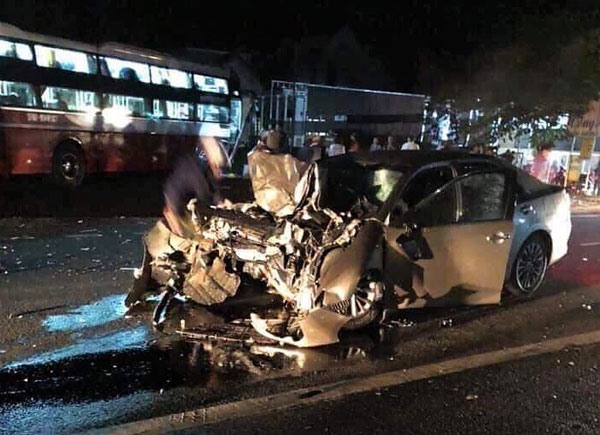 Hiện trường vụ tai nạn giao thông.