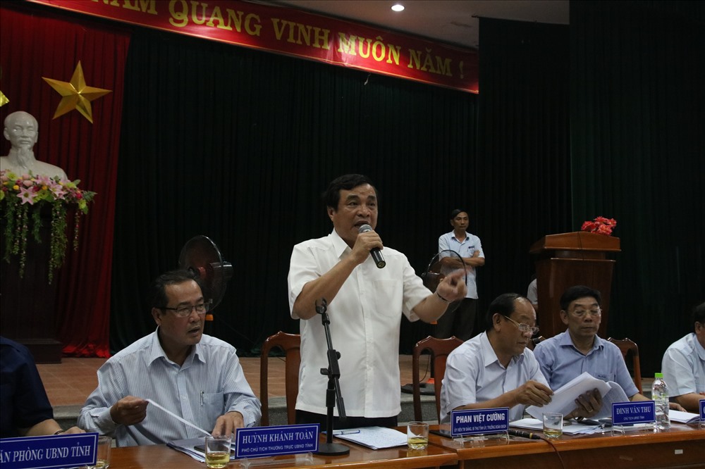 Ông Phan Việt Cường - Bí thư Tỉnh ủy Quảng Nam - tại buổi đối thoại. Ảnh: Đ.V