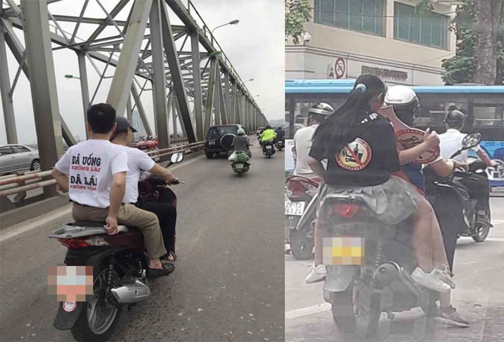 Những người kêu gọi "Đã uống rượu bia - Không lái xe" lại không đội mũ bảo hiểm khiến nhiều người bức xúc.