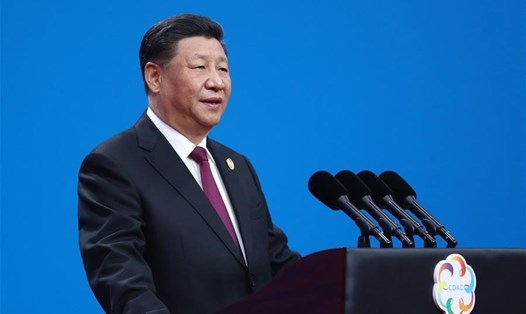 Chủ tịch Trung Quốc Tập Cận Bình phát biểu tại Hội nghị Đối thoại Văn minh Châu Á ngày 15.5 tại Bắc Kinh. Ảnh: Tân Hoa xã