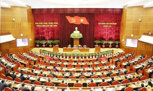 Toàn cảnh Hội nghị lần thứ 10, Ban chấp hành Trung ương Đảng khóa XII. Ảnh TTXVN