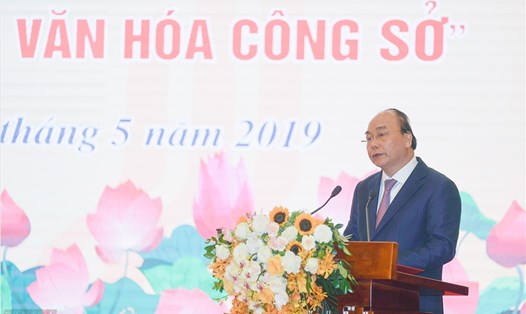 Thủ tướng Nguyễn Xuân Phúc phát biểu tại buổi lễ. Ảnh VGP/Quang Hiếu