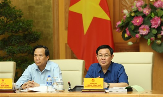 Phó Thủ tướng Vương Đình Huệ tại buổi làm việc. Ảnh: Th.Chung.