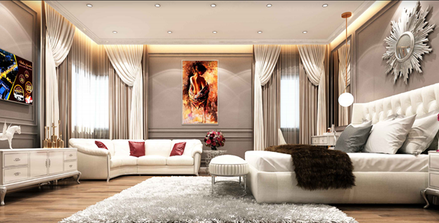 Phòng ngủ rộng rãi của dự án Stellar Garden. Ảnh: Kinh Đô