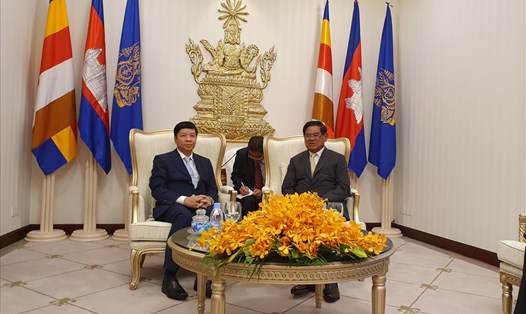 Thứ trưởng Ngoại giao Nguyễn Quốc Cường làm việc tại Campuchia. Ảnh: BNG