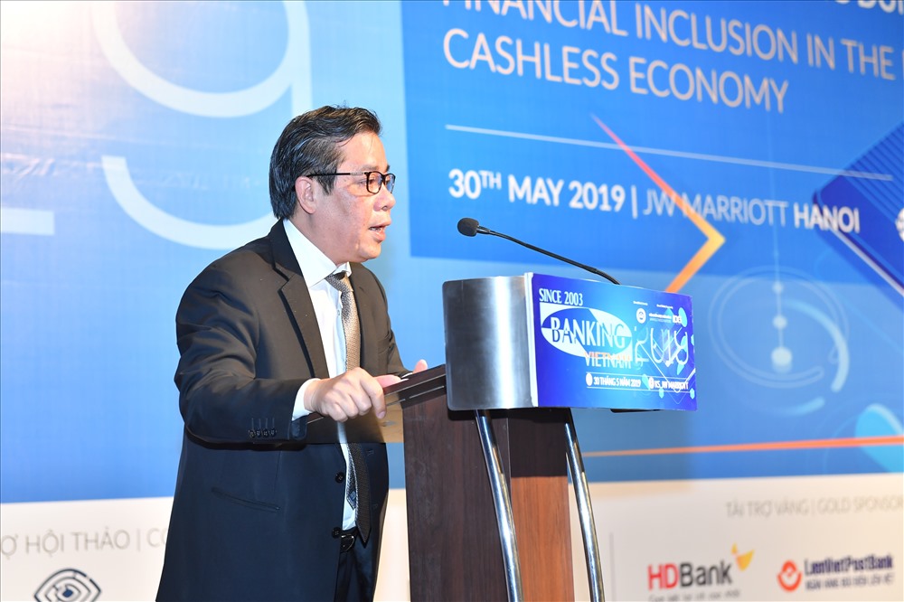 Phó Thống đốc Ngân hàng nhà nước Nguyễn Kim Anh pháti biểu tại sự kiện Banking Vietnam. Ảnh SBV