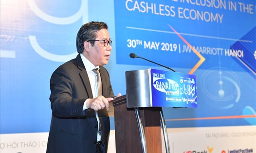 Phó Thống đốc Ngân hàng nhà nước Nguyễn Kim Anh pháti biểu tại sự kiện Banking Vietnam. Ảnh SBV