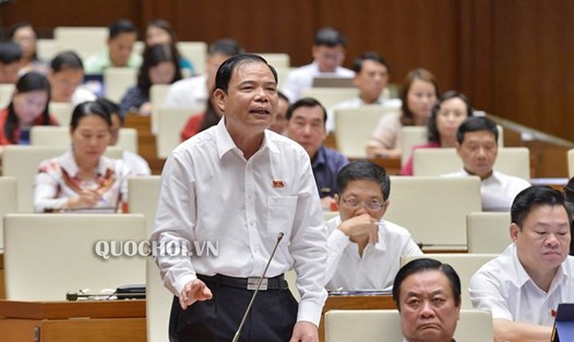 Bộ trưởng Bộ Nông nghiệp và Phát triển nông thôn Nguyễn Xuân Cường giải trình trước Quốc hội sáng 31.5. Ảnh: Quochoi.vn