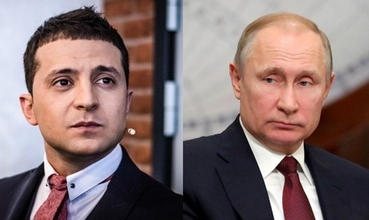 Tổng thống Nga Vladimir Putin và Tổng thống đắc cử Ukraina Volodymyr Zelensky. Ảnh: Duran