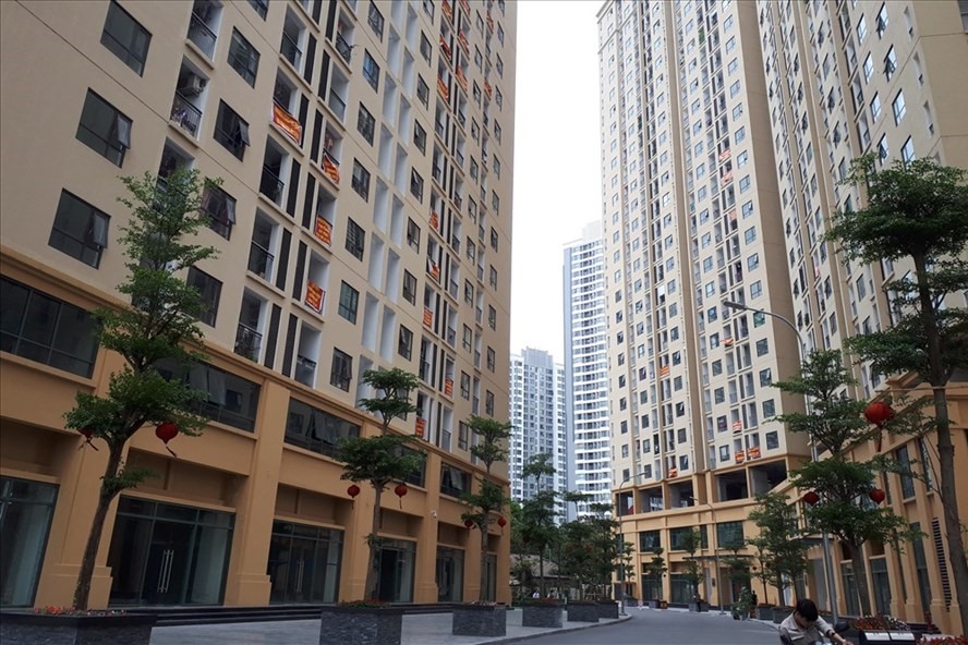 Chung cư New Horizon City (số 87 Lĩnh Nam, quận Hoàng Mai, Hà Nội). Ảnh PV.