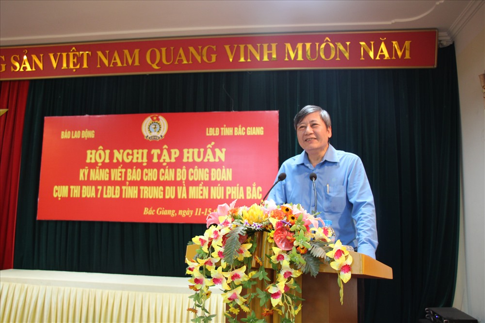 Đồng chí Trần Thanh Hải, Phó Chủ tịch Thường trực Tổng LĐLĐVN phát biểu chỉ đạo tại Hội nghị. Ảnh: Nguyễn Huyền