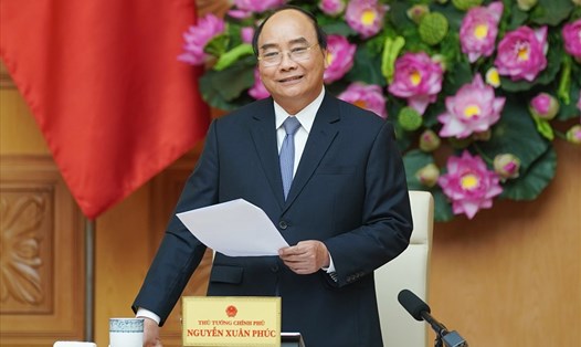 Thủ tướng Nguyễn Xuân Phúc phát biểu tại cuộc gặp mặt. Ảnh: VGP/Quang Hiếu