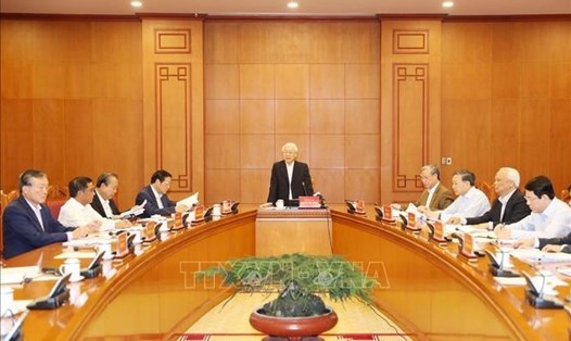 Một cuộc họp của Thường trực Ban Chỉ đạo Trung ương về phòng, chống tham nhũng, dưới sự chủ trì của Tổng Bí thư, Chủ tịch nước Nguyễn Phú Trọng, Trưởng Ban Chỉ đạo. Ảnh: TTXVN.