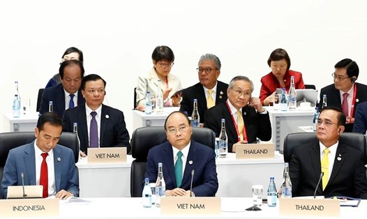 Thủ tướng Nguyễn Xuân Phúc dự phiên thảo luận về phát triển bền vững. Ảnh: TTXVN.
