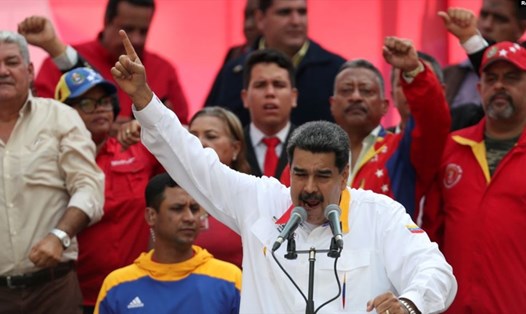 Tổng thống Venezuela Nicolas Maduro trong một cuộc mít tinh ở Caracas ngày 20.5.2019. Ảnh: Getty Images