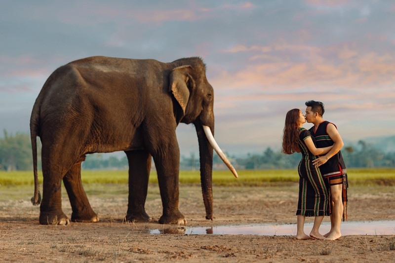 Ảnh cưới của đôi nam nữ M’nông đậm chất Tây Nguyên", ảnh: Dagout Adam