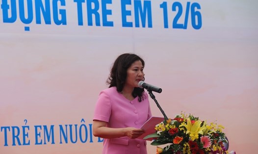 Thứ trưởng Bộ LĐTBXH Nguyễn Thị Hà phát biểu tại diễn đàn. Ảnh: Trần Kiều