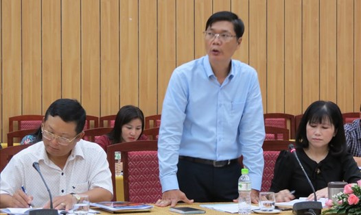 Ông Nguyễn Quốc Thanh phát biểu tại hội nghị phát triển BHXH tự nguyện ở cơ sở khu vực Đông Nam Bộ - Ảnh: L.S