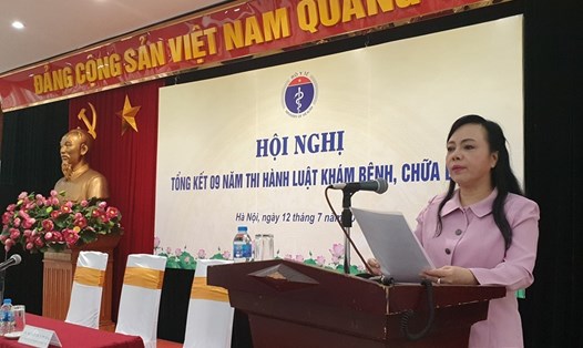 Bộ trưởng Bộ Y tế Nguyễn Thị Kim Tiến phát biểu tại hội nghị. Ảnh: BYT cung cấp
