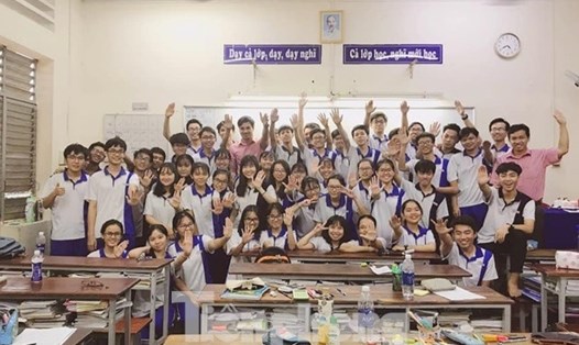 Lớp 12A3 trường Nguyễn Khuyến. Ảnh:NVCC