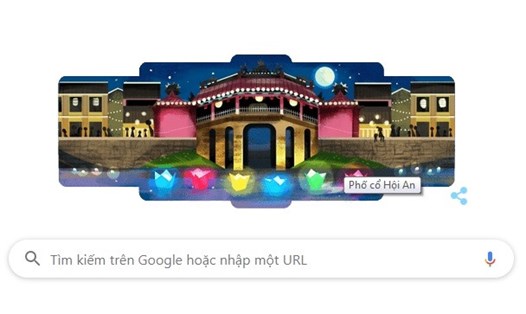 Phố cổ Hội An xuất hiện trên Google Doodle. Ảnh chụp màn hình