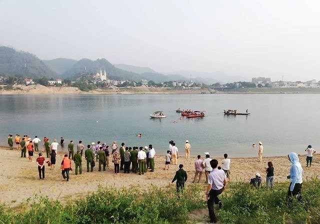 Hiện trường vụ đuối nước khiến 4 người tử vong tại Phú Thọ. Ảnh: IT