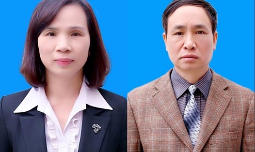 Bà Triệu Thị Chính (trái) và ông Phạm Văn Khuông vừa bị khởi tố vì liên quan đến vụ sửa điểm thi gây chấn động ở Hà Giang. Ảnh: Sở GDĐT Hà Giang.