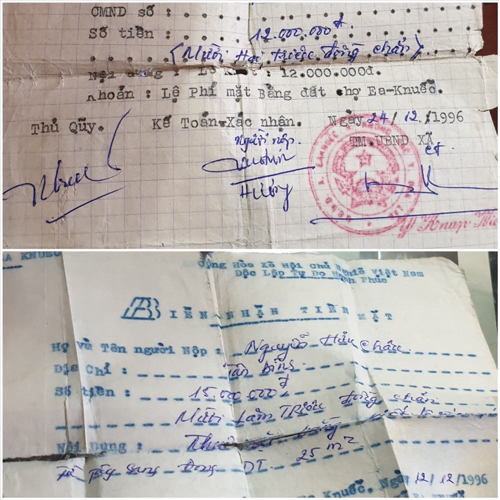 Chỉ vì cán bộ xã viết nhầm tiền mua đất thành tiền "thuê mặt bằng" nên người dân không được cấp sổ đỏ. Ảnh: HL