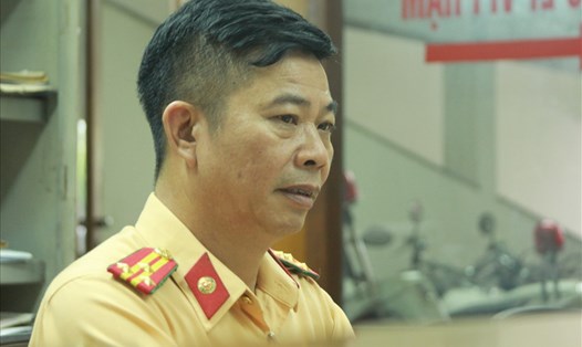 Thượng tá Trịnh Khắc Lưỡng - Đội CSGT số 2, phòng CSGT, công an thành phố Hà Nội. Ảnh Trần Vương