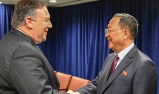Ngoại trưởng Mỹ và Triều Tiên. Ảnh: Yonhap.