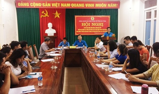 Hội nghị sơ kết hoạt động 6 tháng đầu năm 2019 của Công đoàn các Khu Kinh tế tỉnh Hà Tĩnh chiều ngày 3.7. Ảnh: CĐ