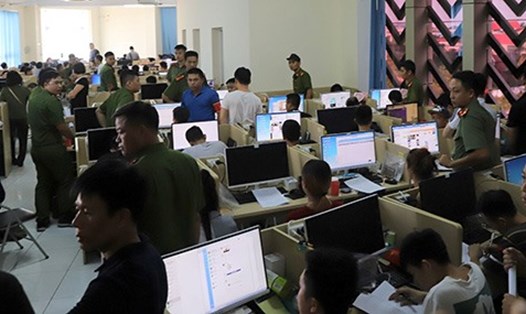 Nơi vận hành đường dây đánh bạc công nghệ cao tại Our City bị kiểm tra và triệt phá (ảnh: Vietnamnet.vn).