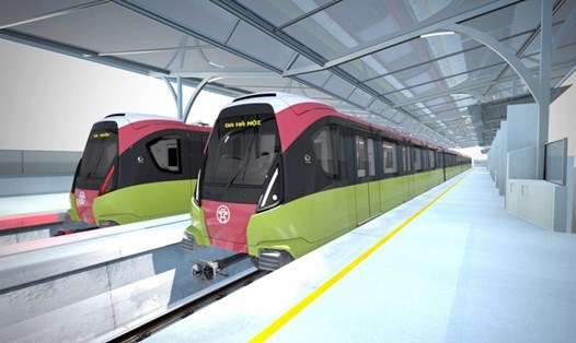 Mô hình đoàn tàu tuyến metro Nhổn - ga Hà Nội lấy ý kiến các cơ quan chức năng và người dân năm 2018.